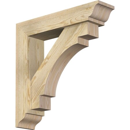 Merced Traditional Rough Sawn Bracket W/ Offset Brace, Douglas Fir, 6W X 26D X 26H